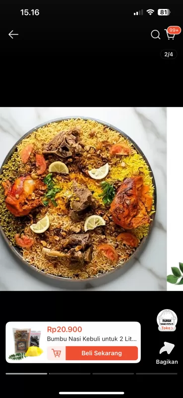Nasi kabuli kambing